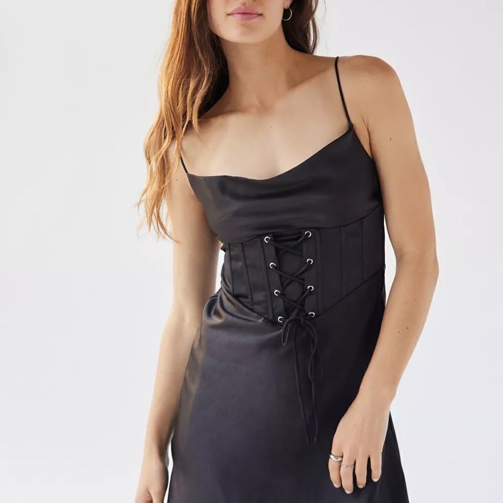 Kiss The Sky Satin Corset Mini Dress NWT